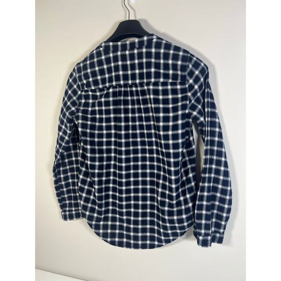 Abercrombie & Fitch Womens Navy White Plaid Button Front Blouse Size Small - Picture 5 of 6